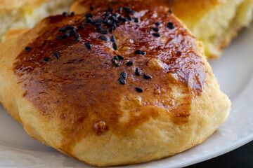 Turkish pastry product, delicious pastry. Turkish pastries; pogaca, börek, acma.