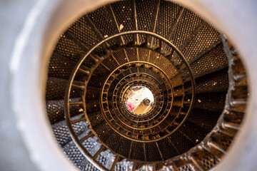 beautiful geometry of a spiral staircase on an ancient lighthouse in the Red Sea