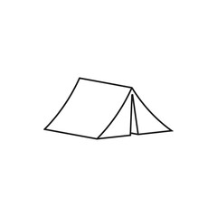 Tent icon. Line style. Vector.