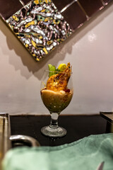 festive New Year's Eve still life with food and dessert