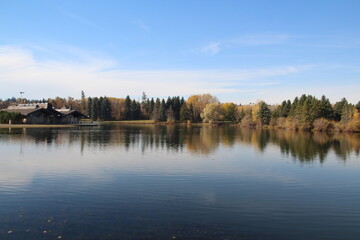 Autumn Reflection On The Lake, William Hawrelak Park, Edmonton, Alberta