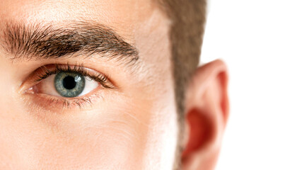 Closeup of healthy male eye