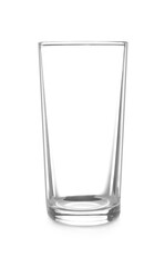 New empty clear glass on white background