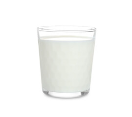 Glass of milk isolated on white. Fresh dairy product