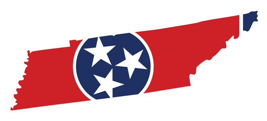 flag and silhouette of the state of Tennessee