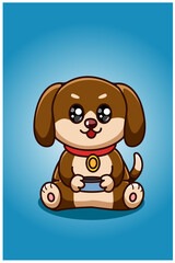 A cute dog asking for food rations illustration