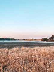 sunset over the river