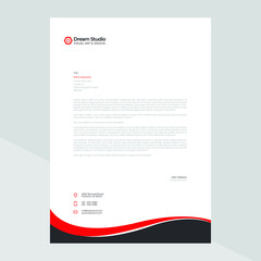 Creative letterhead template with red details