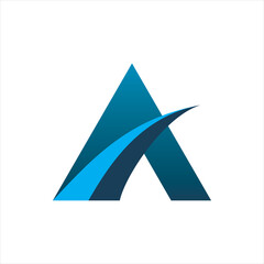 triangle arrow letter font logo design