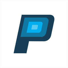 blue letter p logo design