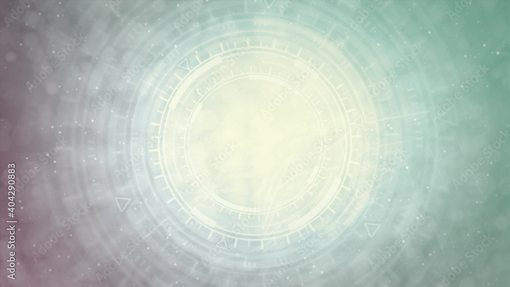Aufkleber bright digital abstract background of moving ui circles, technology concept - abstract 3d rendering