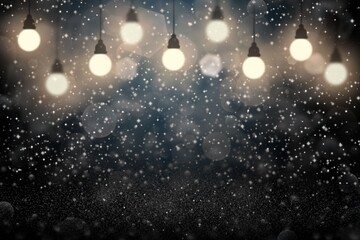 Obraz na płótnie Canvas light blue wonderful brilliant glitter lights defocused light bulbs bokeh abstract background with sparks fly, festal mockup texture with blank space for your content