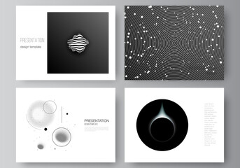Vector layout of the presentation slides design business templates, multipurpose template for presentation brochure, brochure cover. Tech science future background, space design astronomy concept. © Raevsky Lab