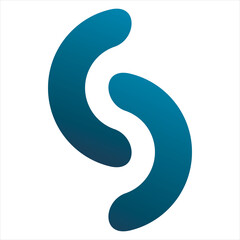 Fototapeta premium blue circle line letter s logo design