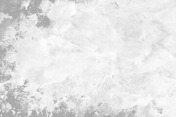 Naklejka premium White ink and watercolor texture on white paper background. Paint leaks and decalcomania effects. Hand-painted gouache abstract image. Mess on the canvas. 