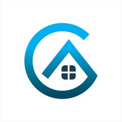 letter g house real estate logo design