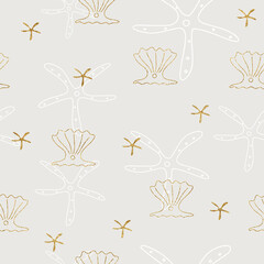 Nautical seamless pattern for textile, fabric, wrapping paper, apparel. Marine print. Summer seamless pattern.