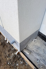 Insulation and waterproofing of the house, sewage drainage through plastic pipes