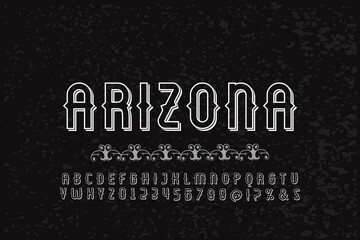 alphabet vintage font, typeface design, black and gray background
