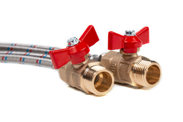 Plumbing gate ball vales and flexible water hose