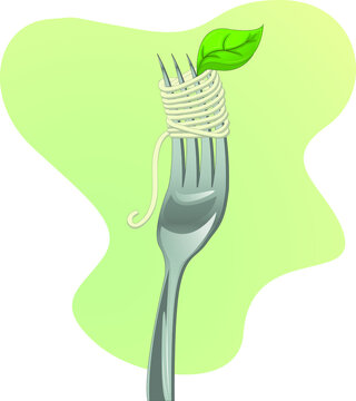 green basil fork spagetty