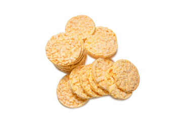 Rice wafer isolated on white background.