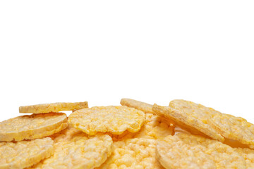 Rice wafer isolated on white background.