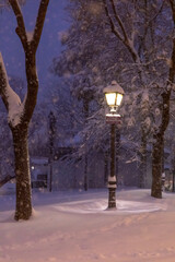 Madrid, Spain; January 9, 2021: Historic snow in the capital.