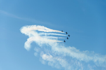 combat aircraft in the sky