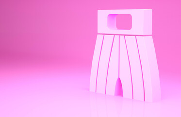 Pink Boxing short icon isolated on pink background. Minimalism concept. 3d illustration 3D render.