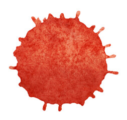 red large blot isolated on white background