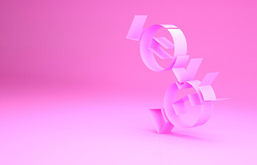 Pink Candy icon isolated on pink background. Minimalism concept. 3d illustration 3D render.