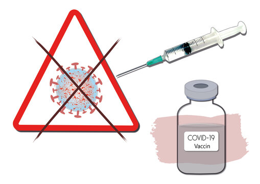 Repr&eacute;sentation Virus COVID-19, Omicron, Deltacron, Delta, BA.2 avec seringue pour nombre de vaccin