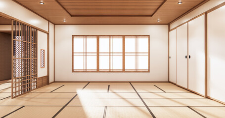 Fototapeta na wymiar The Minimal room japanese style design.3D rendering