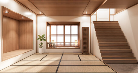 staircase room Designing the most beautiful. 3D rendering