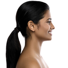 Profile of young and beautiful Indian woman