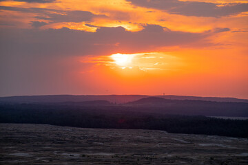 Fototapeta na wymiar Sunset over the desert in Poland