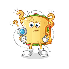 sandwich searching illustration. character vector
