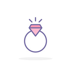 Diamond ring icon in filled outline style.