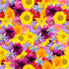 Fototapeta na wymiar Summer bright floral pattern