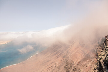 View on landscape near Mirador del Río Lanzarote, Canary island, Spain