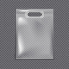 Insulated transparent bag, empty transparent plastic bag.