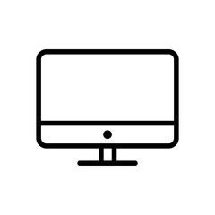 Monitor icon symbol with outline style. Vector illustration