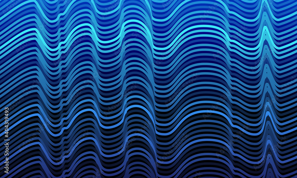 Poster abstract blue background gradient with waves lines