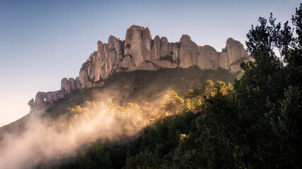 Fototapeta na wymiar View of Montserrat mountain at sunrise
