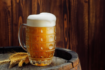 mug of beer on barrel