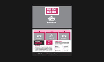 Real Home for sale flyer design template very modern