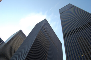 Fototapeta na wymiar Vista de los edificios y rascacielos más emblemáticos de Manhattan (Nueva York).