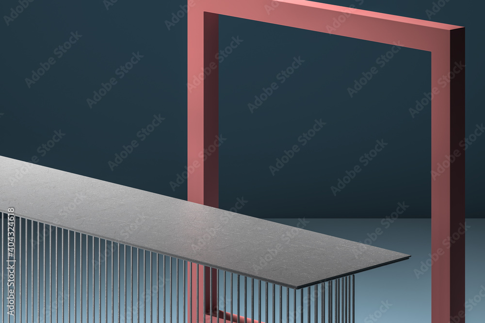 Poster showcase for product presentation made of abstract geometric figures. minimalistic composition for a