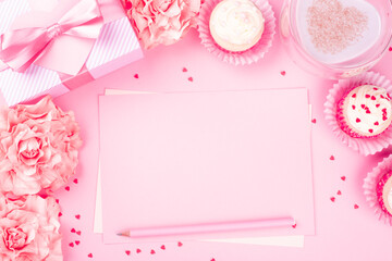 Fototapeta na wymiar Valentines day pink background